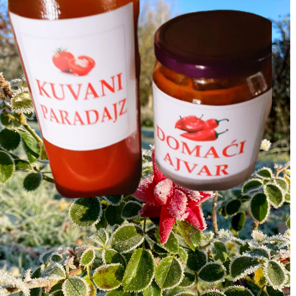 domaci ajvar  i kuvani paradajz 